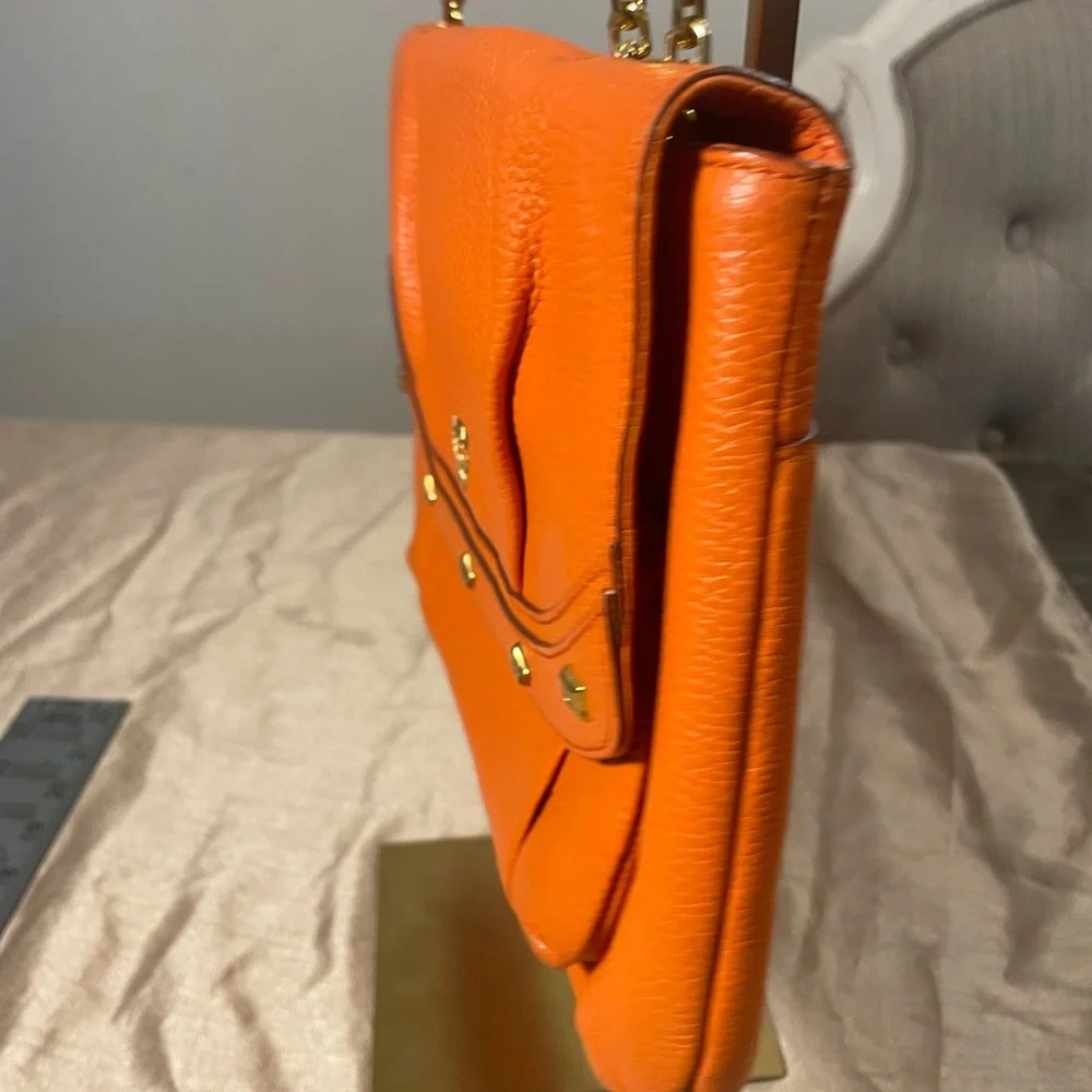 MCM Orange Chain Strap Shoulder Bag Authentic